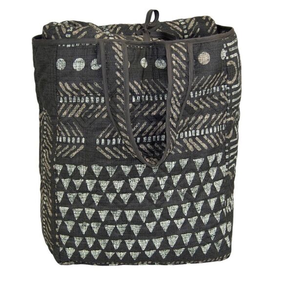NEW! Beautiful Boho Nomad Geometric Print Dark Gray TWIN Quilt Set with Tote Bag - Picture 4 of 5